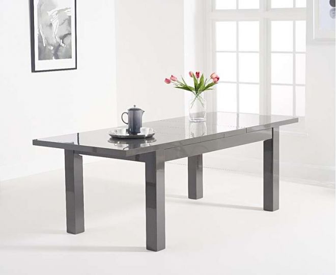 Dave Dark Grey Gloss 160-220cm Extending Table
