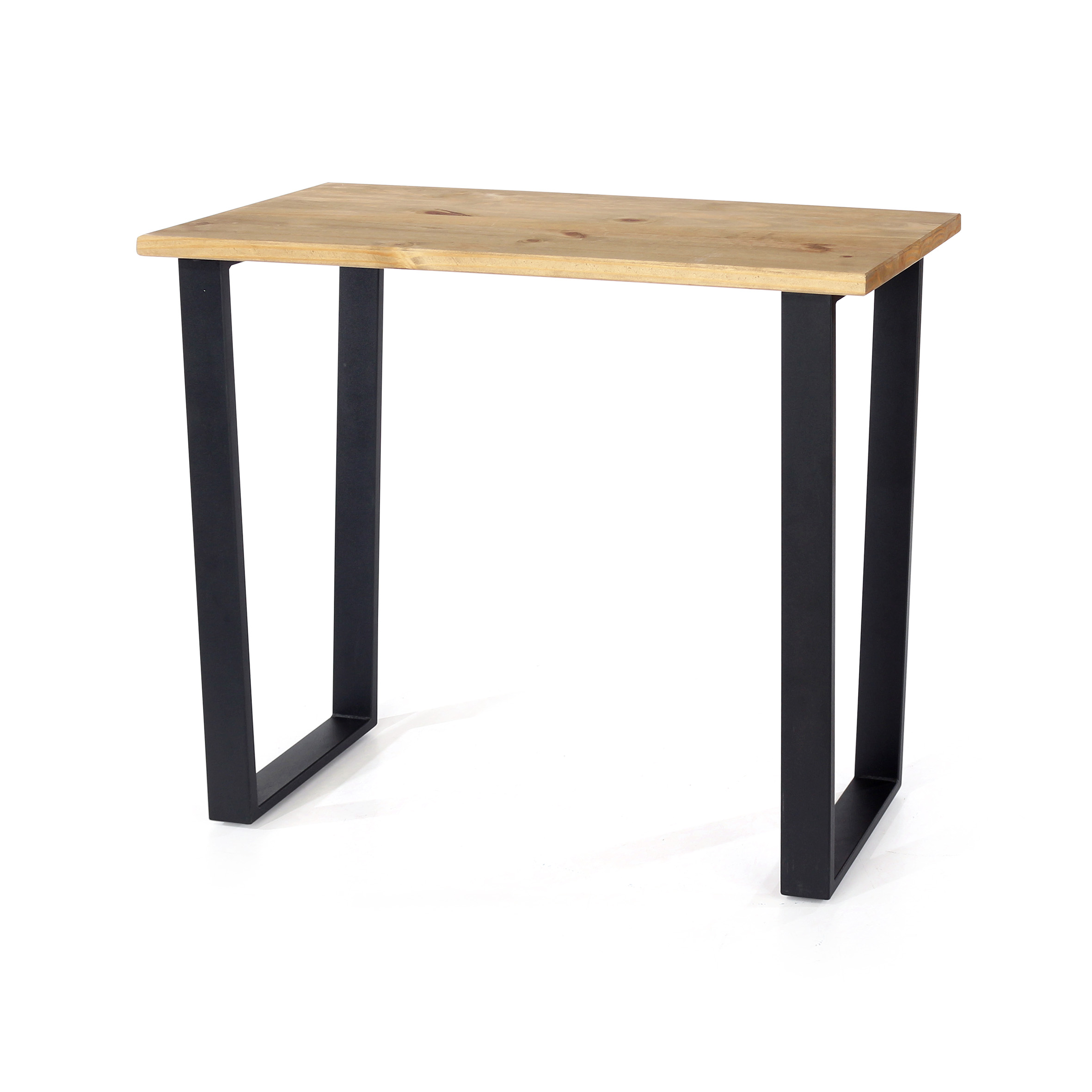 East console table with black metal legs