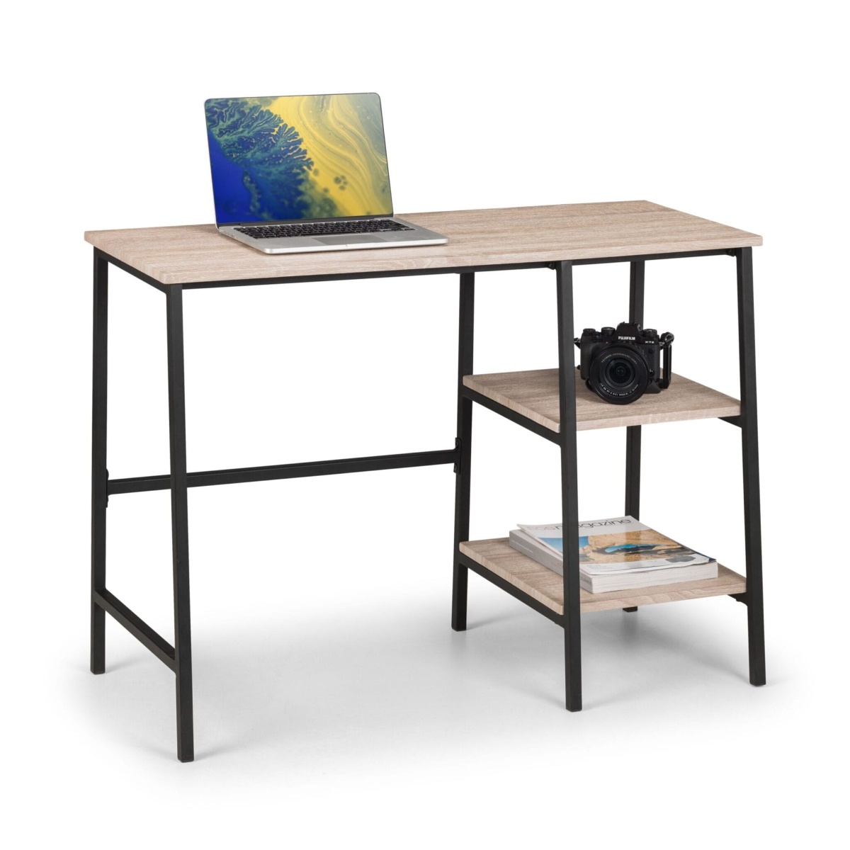 Pulman Office Desk Black/Sonoma Oak