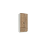 Wister Two Door Two Draw Wardrobe - White Rustic Oak