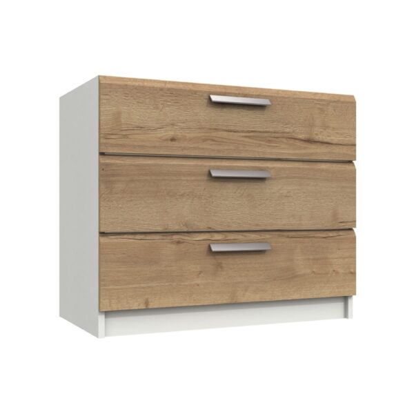 Wister Three Drawer Chest - White Rustic Oak