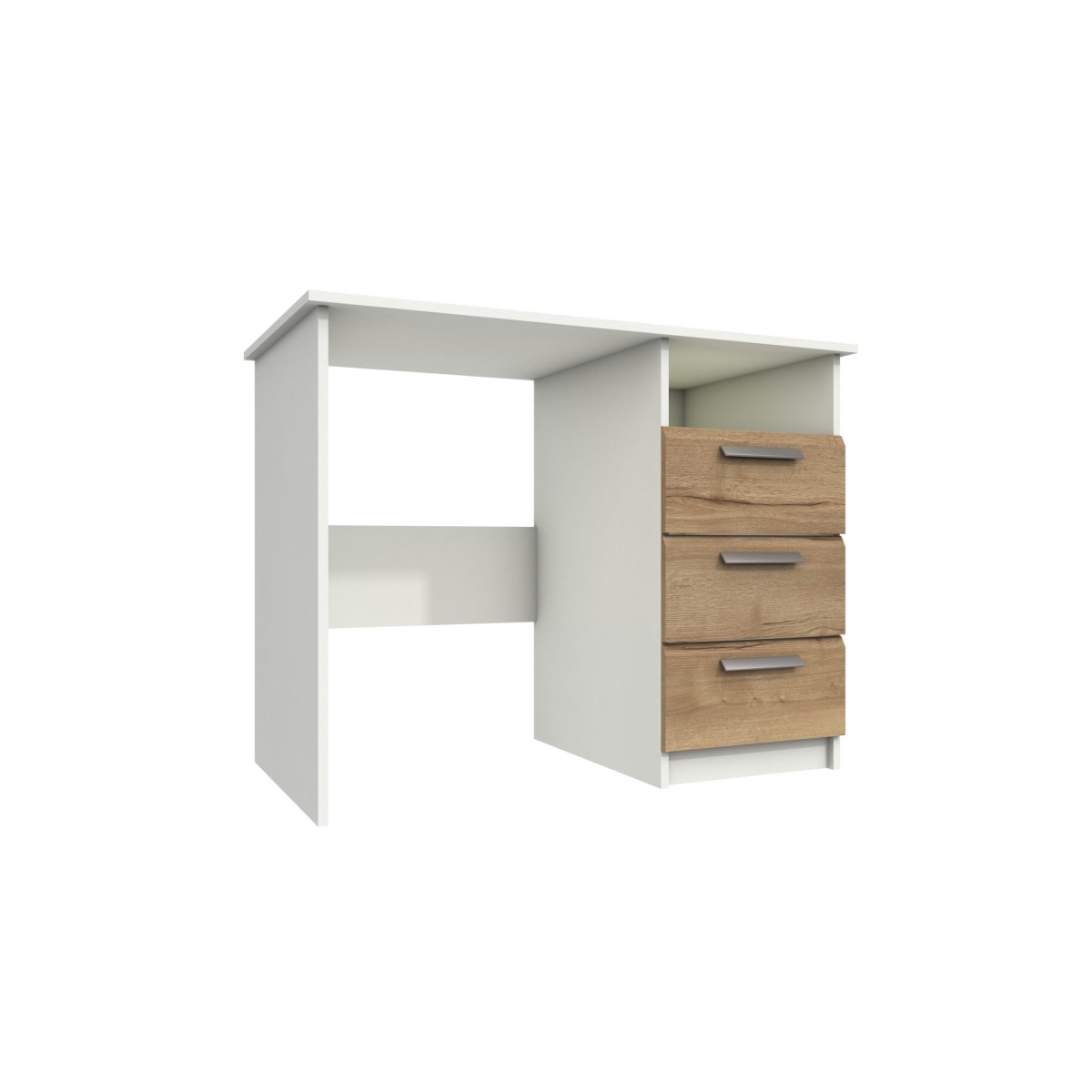 Wister Three Draw Dressing Table - White Rustic Oak