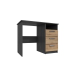 Wister Three Draw Dressing Table - Graphite Rustic Oak