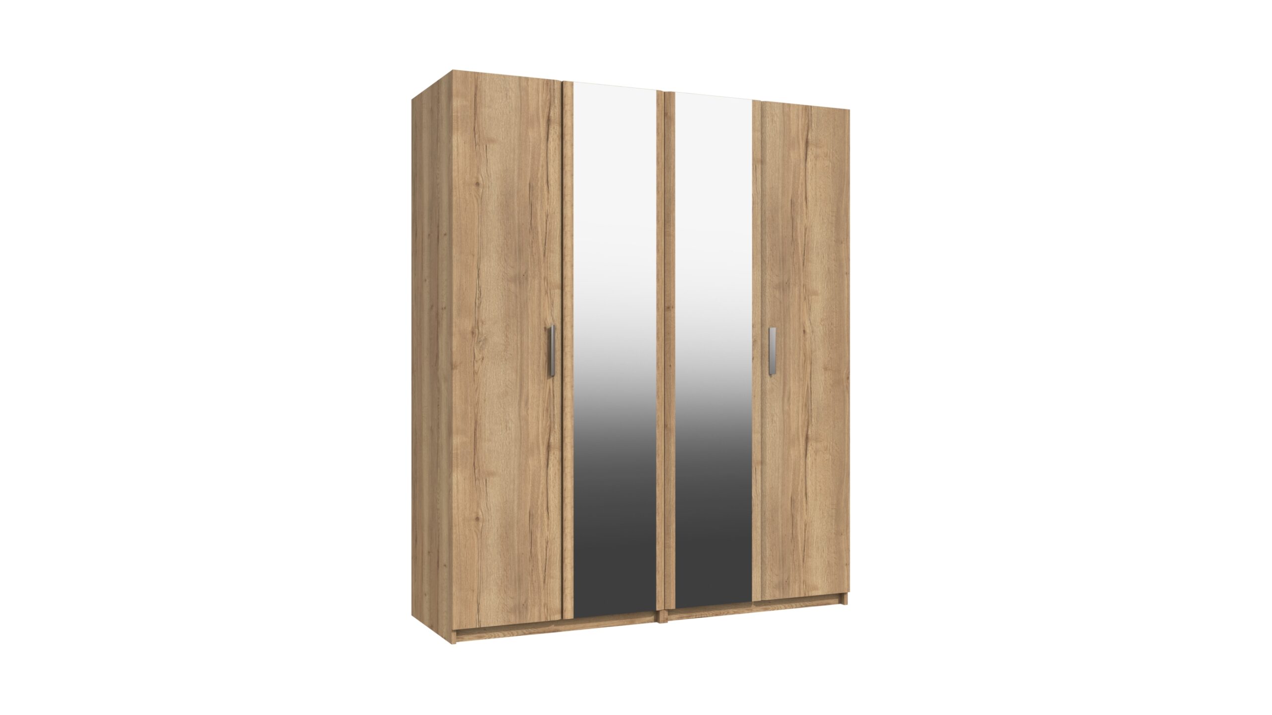 Wister Four Door Mirror Wardrobe - Rustic Oak