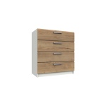 Wister Four Drawer Chest - White Rustic Oak