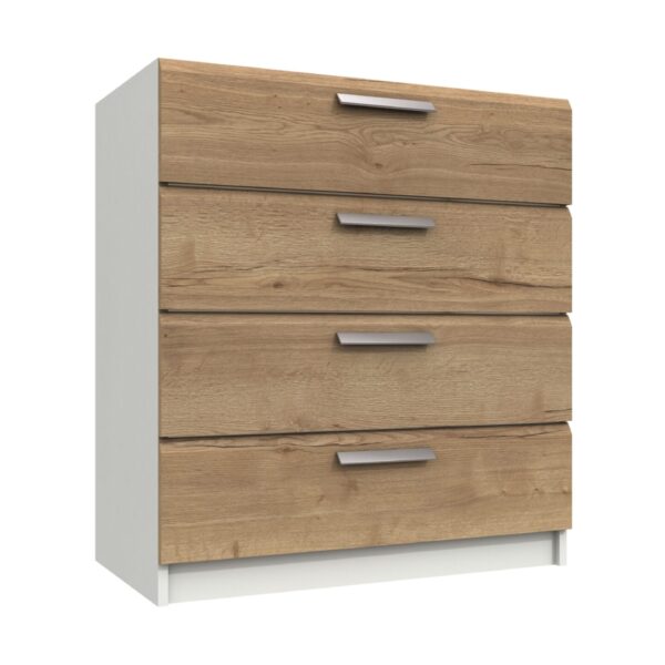 Wister Four Drawer Chest - White Rustic Oak