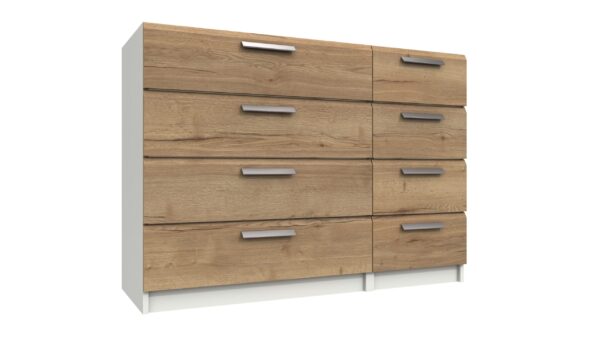 Wister Four Drawer Double Chest - White Rustic Oak