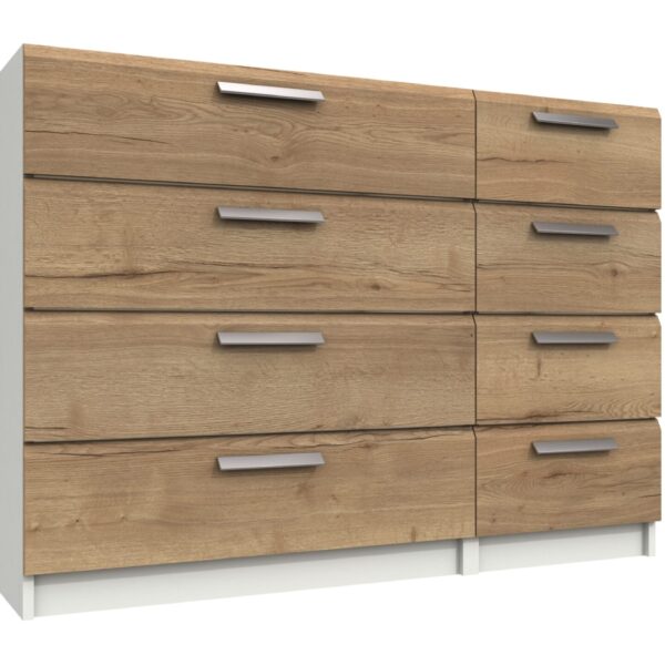 Wister Four Drawer Double Chest - White Rustic Oak