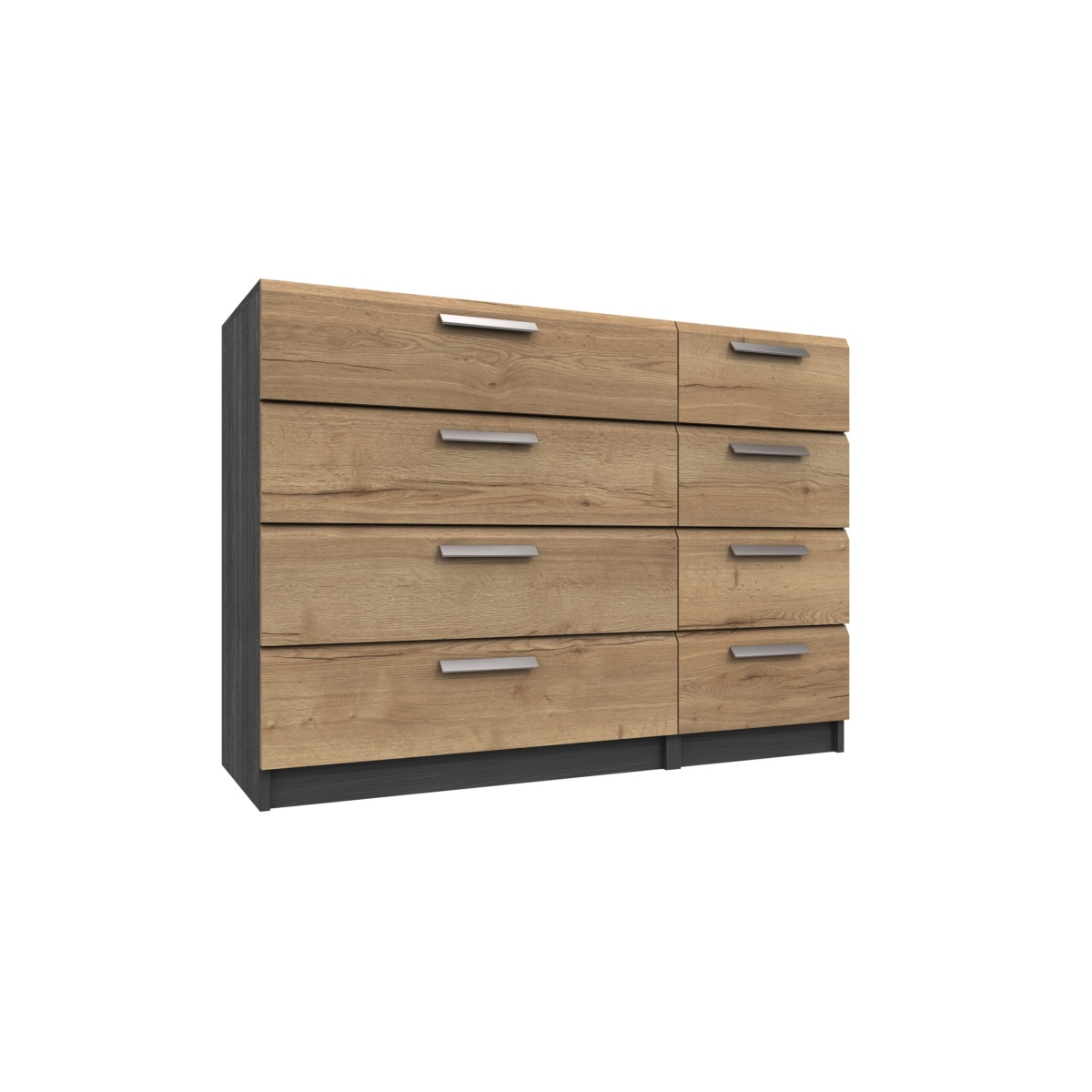 Wister Four Drawer Double Chest - Graphite Rustic Oak