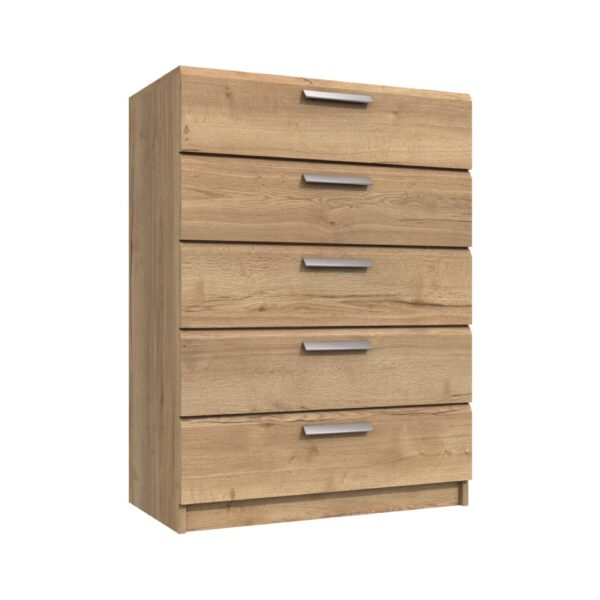 Wister Five Drawer Chest - Rustic Oak