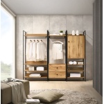 Cahra 3 Piece Bedroom Furniture Set Open Wardrobes Oak