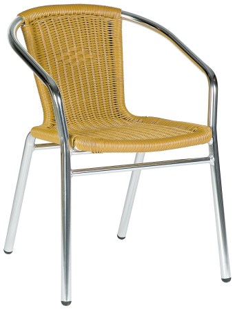 Acfa Aluminium Beige Weave Stacking Chair - Outdoor