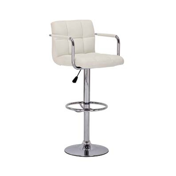 Prime Cream Height Adjustable Bar Chair Stool Arms