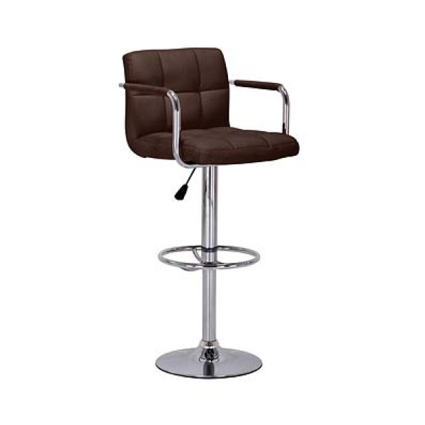 Prime Adjustable Bar Stool Brown Arm Rests