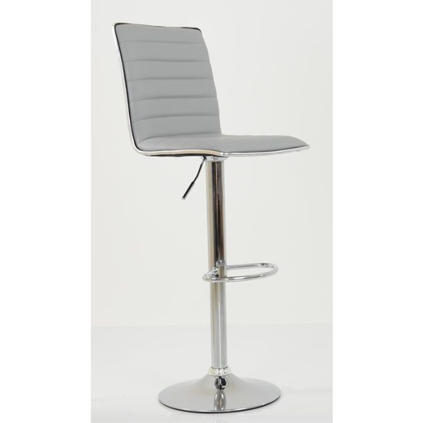 Crispi Breakfast Bar Stool Grey Silver Trim Height Adjustable.