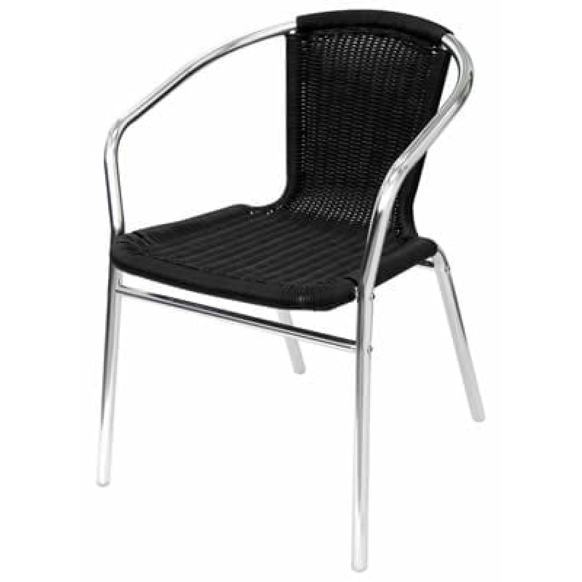 Yoakny 4 Outdoor Garden Aluminium Black Chairs