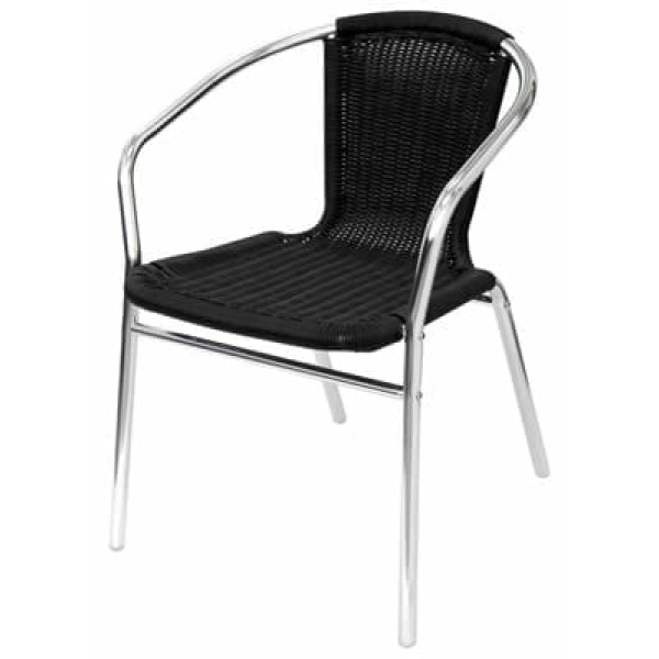 Yoakny 4 Outdoor Garden Aluminium Black Chairs