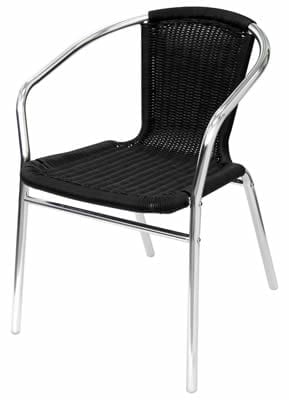 Yoakny 4 Outdoor Garden Aluminium Black Chairs