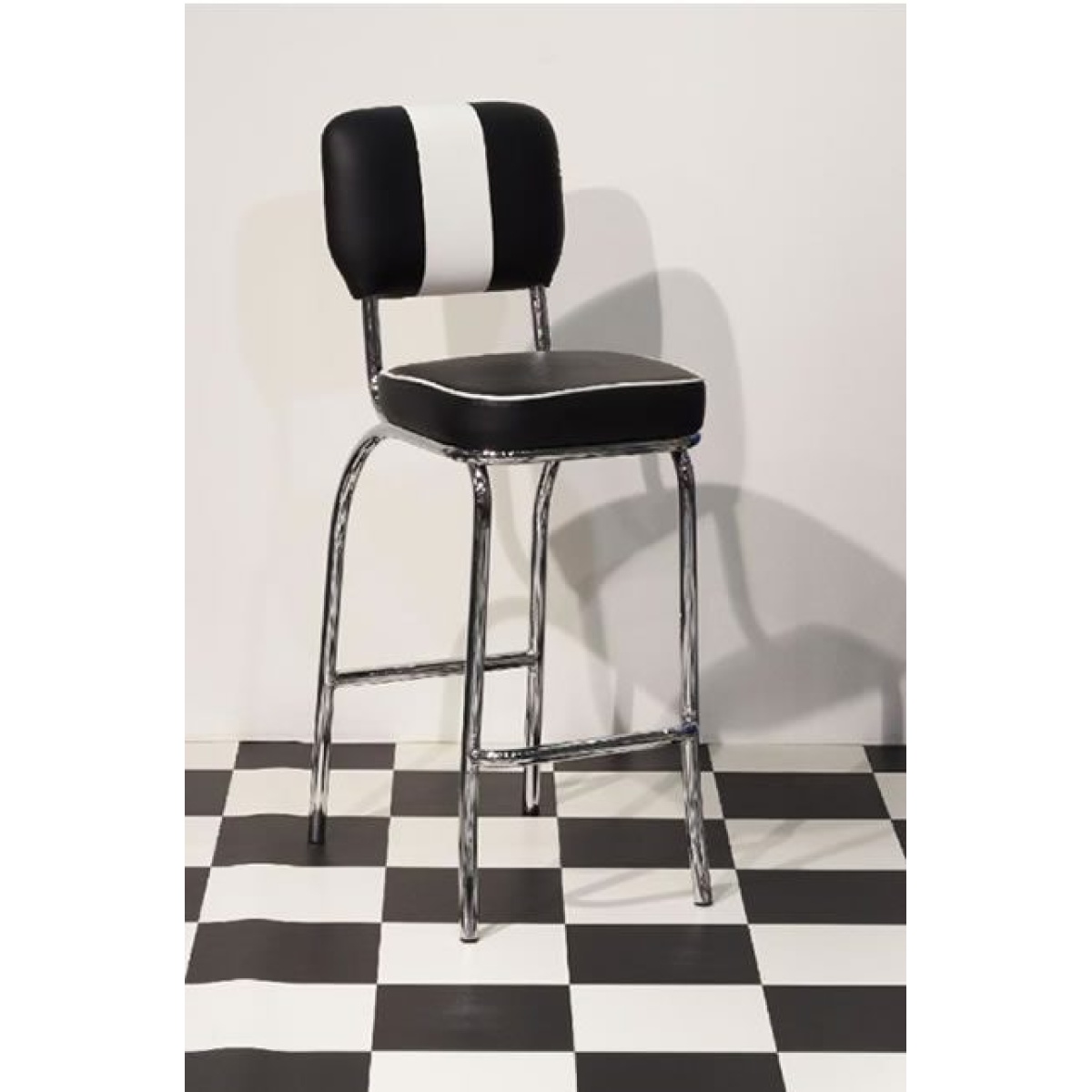 Carro 50S Stool Tall Black White Chair