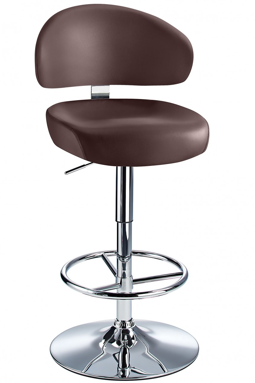 Jamaica Height Adjustable Bar Stool Brown Faux Leather