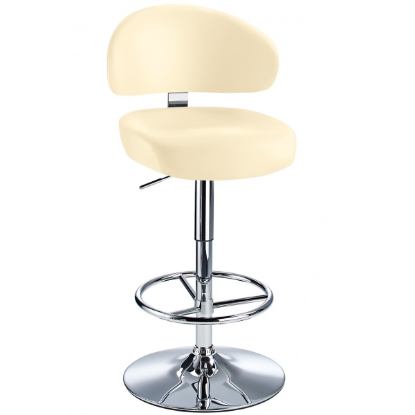 Jamaica Height Adjustable Bar Stool Cream Faux Leather .