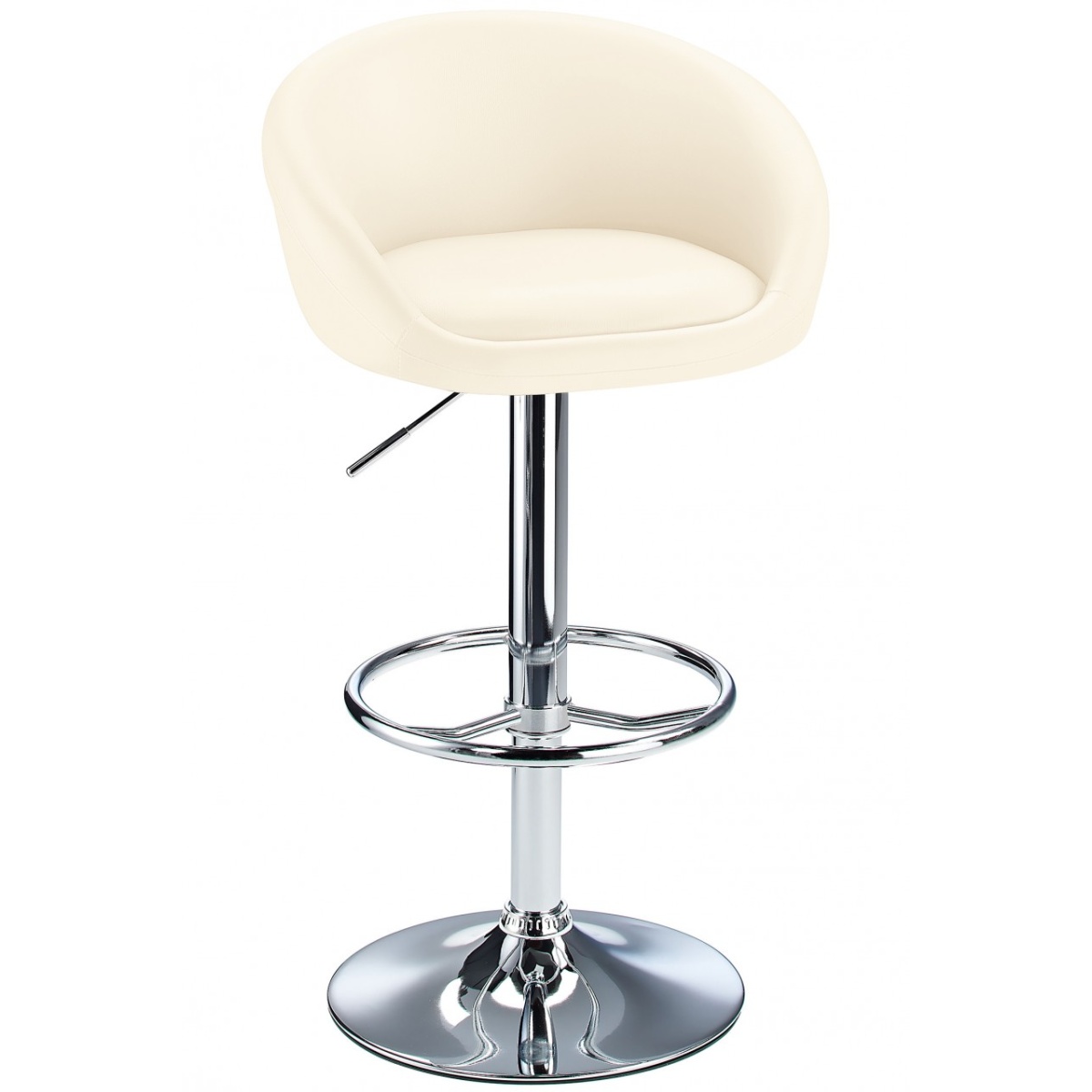 Lombardy Real Leather Stool Adjustable Height 3 Colours - Cream.