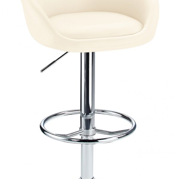 Lombardy Real Leather Stool Adjustable Height 3 Colours - Cream.