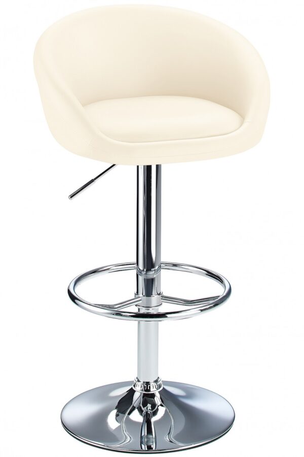 Lombardy Real Leather Stool Adjustable Height 3 Colours - Cream