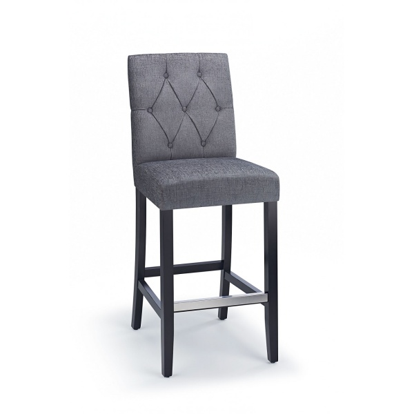 Rosco Black Wooden Bar Stool - Grey