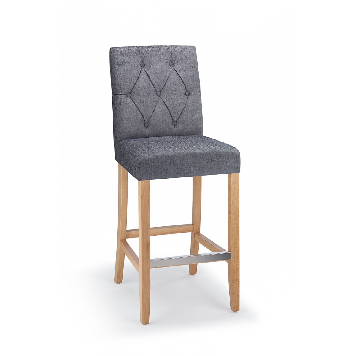 Rosco Oak Wooden Bar Stool - Grey