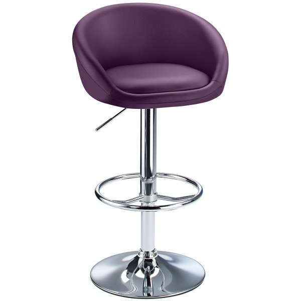 Lombardy Adjustable Bar Stool Chrome Purple