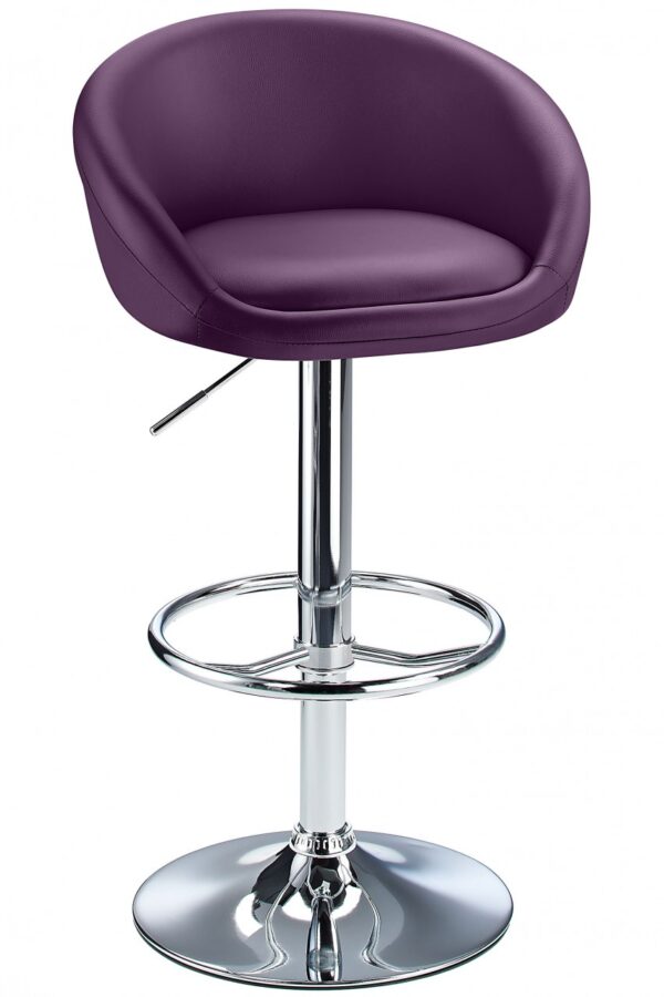 Lombardy Adjustable Bar Stool Chrome Purple