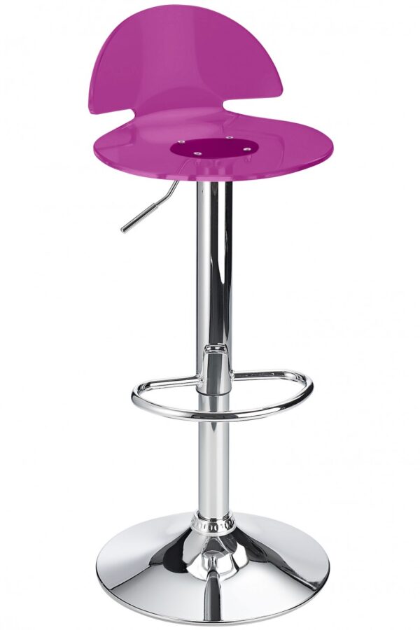 Celeston Purple Breakfast Bar Stool Perspex Transparent Height Adjustable