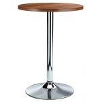 Oslo High Poseur Bar Table In Round Table Top - Walnut