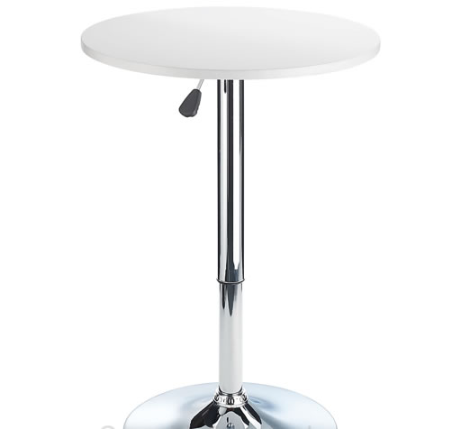 Cumbria Round Height Adjustable White Wooden Table