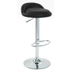 Gaor Adjustable Black Breakfast Bar Stool - Faux Leather .