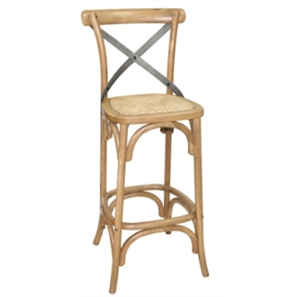 Heidi Oak Barstool Rattan Pad