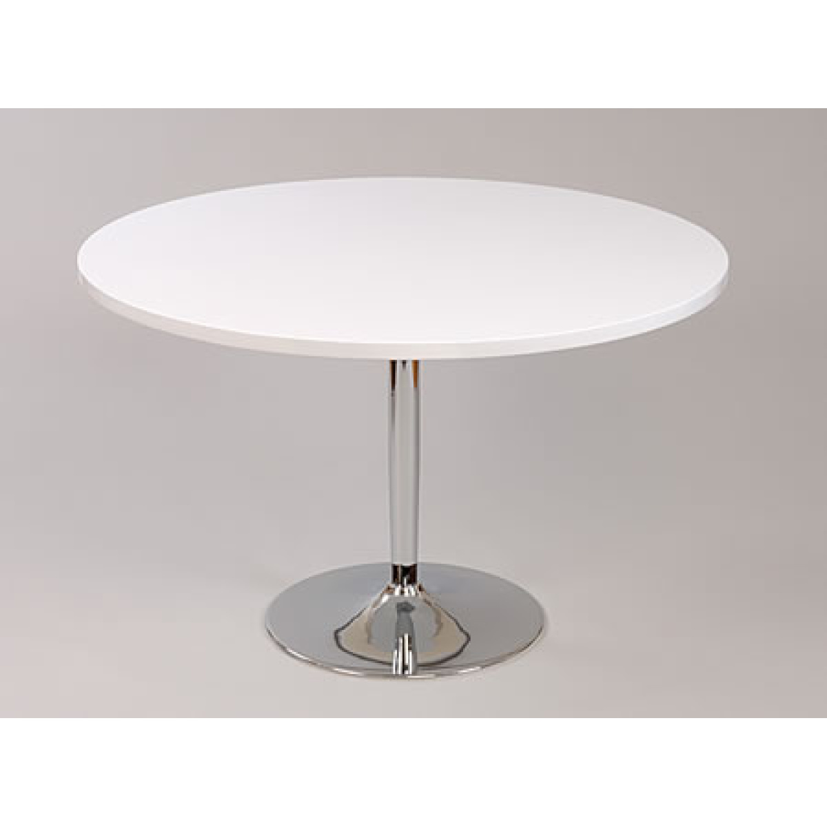 Becks Large White Round Table Table Chrome 100Cm Or 120Cm - 120