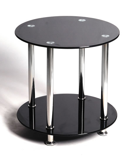 Bentin Lamp Table In Black Glass