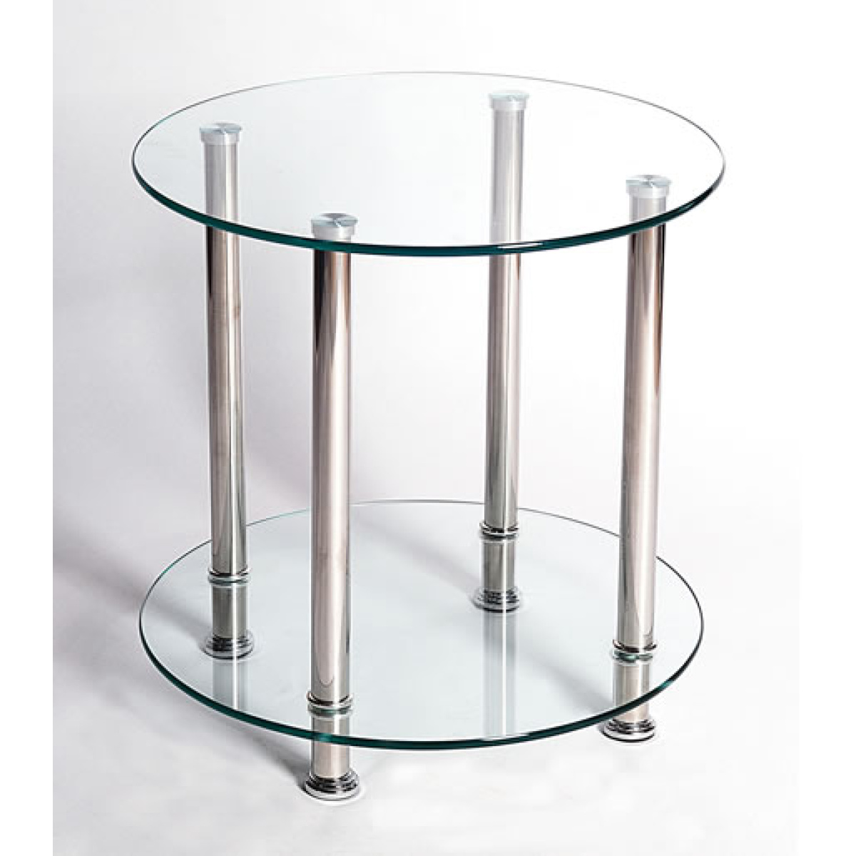 Bentin Clear Glass Lamp Table - Chrome Frame Stylish H