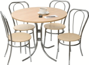Trestile Round Bistro Table Set 4 Chairs