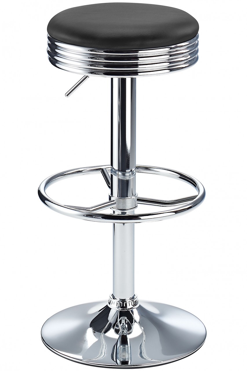 Calif Adjustable Bar Stool In Black