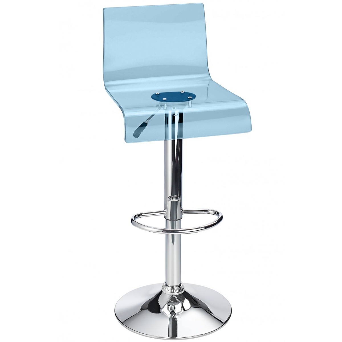 Snazzy Adjustable Acrylic Bar Stool Blue