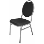 Pringo Oval Black Plain Cloth Chairs Set Of 4