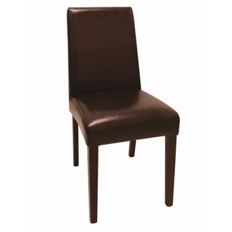 Halle Faux Leather Chair - Dark Brown