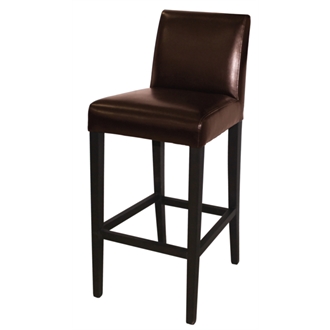 Tania Bar Stool - Wood Faux Leather Wooden Frame