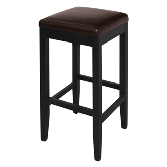 Pair Of Mila Brown Bar Stool - Faux Leather Wood