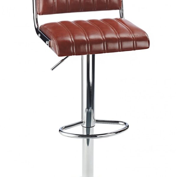 Harlsom Bar Stool Adjustable Height Soft Rest Various Colours - Brown.