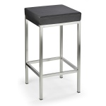 Fernow Briushed Satin Frame Stool Fixed Height 4 Colours - Black.