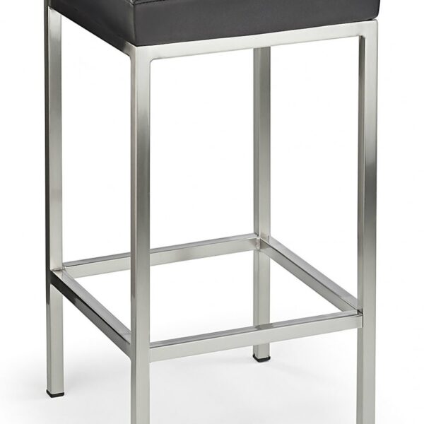 Fernow Briushed Satin Frame Stool Fixed Height 4 Colours - Black.